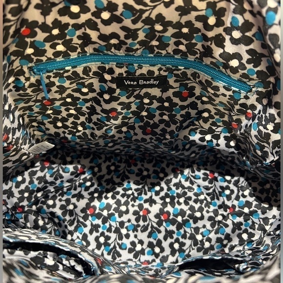 Vera Bradley Hadley On-The-Go Bag Bahama Bay Turquoise 2-Tone Quilted EUC - Picture 10 of 13
